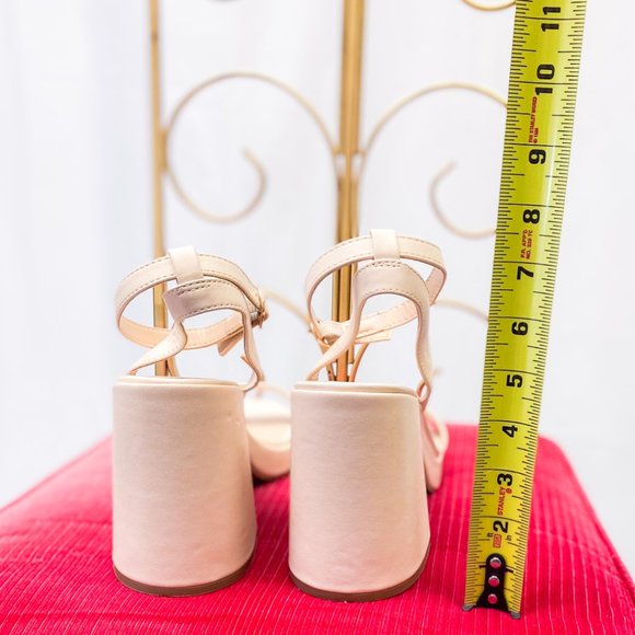 Y2k 90s Style Chunky Heel Barbie Fashion Peach Platform Shoes Dream Paris - Picture 9 of 13